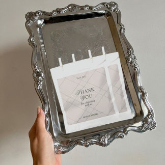 Elegante geruite vintage trouwbezoekers bedankje bedankzakje