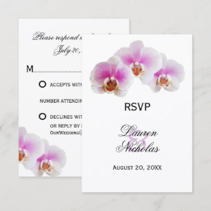 Elegante Geschilderde Orchideeën RSVP Antwoordkaar Kaartje