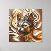 Elegante gesmolten vloeibare metallic goud en zilv canvas afdruk (Voorkant)