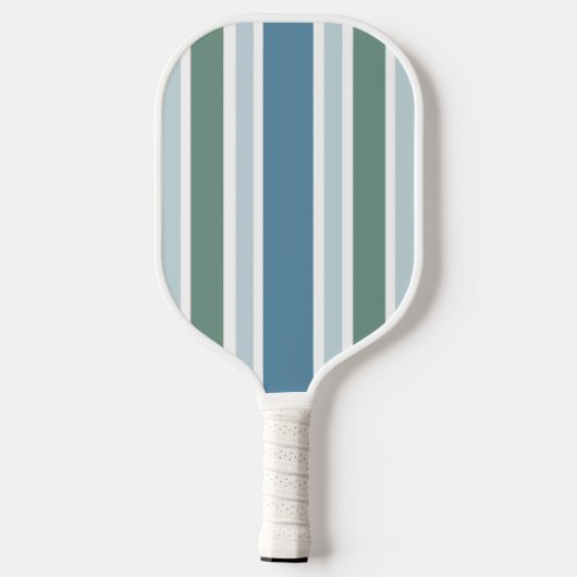 Elegante gestreepte blauwe en groene pickleball pa pickleball paddle (Achterkant)