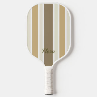 Elegante gestreepte gele en beige pickleball paddl paddle