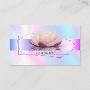 Elegante gestreepte geometrische frame lotus holog visitekaartje