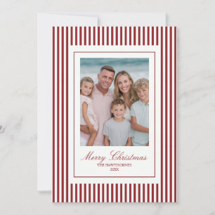 Elegante gestreepte kerstboog familie vakantie fot feestdagenkaart