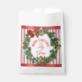 Elegante gestripte vakantiekrans bedankzakje (Voorkant)