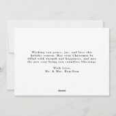 Elegante getrouwde kerstscriptfoto feestdagenkaart (Achterkant)