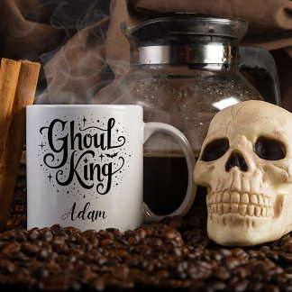 Elegante "Ghoul King" naam Halloween kalligrafie Mok