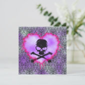 Elegante Gif Sweet 16 Goth Verjaardagsaankondiging Kaart (Staand voorkant)