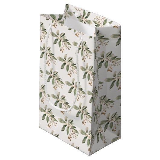 Elegante giftzak met groen klein cadeauzakje (Voorkant Gekanteld)