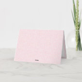 Elegante gingham bessen Schattigee brunch roze dan Kaart (Achterkant)