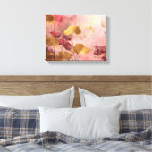 Elegante Ginkgo bladeren roze & goud Canvas Afdruk (Insitu (Slaapkamer))