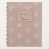 Elegante gips roze perzik bloemen Lotus Planner (Voorkant)