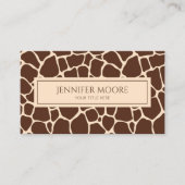 Elegante Giraffe Print Bruin Custom Visitekaartje (Voorkant)