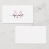 Elegante Girly Chic Blush Pink Monogram Notitiekaartje (Voorkant / Achterkant)