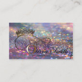 Elegante Girly Crown Kleurrijke Glitter QR-code Visitekaartje (Achterkant)