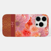 Elegante Girly Floral Oriental Custom Name Case-Mate iPhone Case (Achterkant (horizontaal))