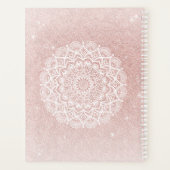 Elegante Girly gepersonaliseerde Roos Gold Glitter Planner (Achterkant)