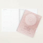 Elegante Girly gepersonaliseerde Roos Gold Glitter Planner (Display)