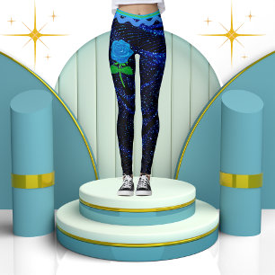 Elegante Girly Navy Blue Sparkle Glitters Abstract Leggings