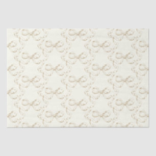 Elegante Girly Preppy Bows Beige Toile Tissuepapier