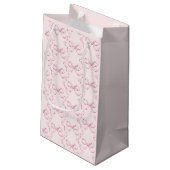 Elegante Girly Preppy Bows Roze Toile Klein Cadeauzakje (Achterkant Gekanteld)