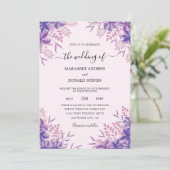 Elégante gladiolus mauve invitations de mariage (Debout devant)