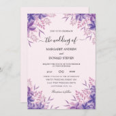 Elégante gladiolus mauve invitations de mariage (Devant / Derrière)