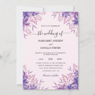 Elégante gladiolus mauve invitations de mariage