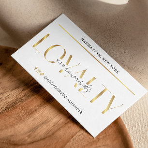 Elegante Glam White & Gold Logo make-up salon Klantenkaartje