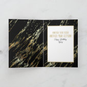 Elegante Glam Zwart Goud Rode Wijn Verjaardag Kaart (Binnen)