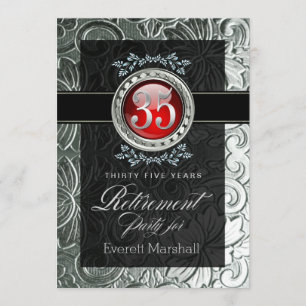 Elegante Glamour Embossed Retirement Party Kaart
