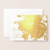 Elegante Glamour Goud Folie Roos Bloem Bruiloft Kaarten (Voorkant met envelop)