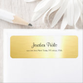 Elegante Glamour Gouden Hand Script Return Adres Etiket (Insitu)