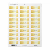 Elegante Glamour Gouden Hand Script Return Adres Etiket (Full Sheet)