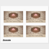 Elegante Glamour Mocha Damask Cupcake Label Sticke (Vel)