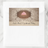 Elegante Glamour Mocha Damask Cupcake Label Sticke (Tas)