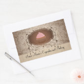 Elegante Glamour Mocha Damask Cupcake Label Sticke (Envelop)