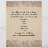 Elegante Glamour Mocha Damast Taartje Design Flyer (Achterkant)