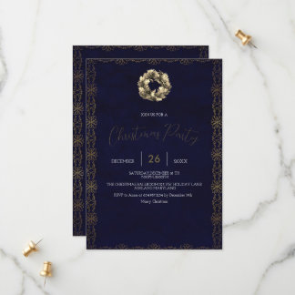 Elegante Glans Navy Blauwe, Versieringen, Sneeuwvl Save The Date