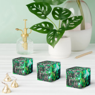 Elegante glanzende glamour greens grijze schijfpai bedankdoosjes