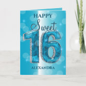 Elegante Glanzende Saffier & Zilveren Edelsteen Sw Kaart (Voorkant)