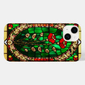 Elegante Glazen in lood rode bloem Case-Mate iPhone Case (Achterkant (horizontaal))