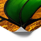 Elegante Glazen in lood witte orchideeën Poster (Hoek)