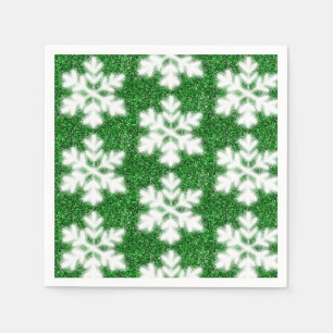 Elegante glinsterende glitter groene vorstige snee servet
