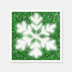 Elegante glinsterende glitter groene vorstige snee servet