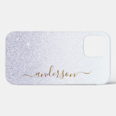 Elegante glinsterende monogram naam Case-Mate iPhone case (Achterkant (horizontaal))