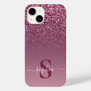Elegante glinsterende monogram naam Case-Mate iPhone 14 hoesje