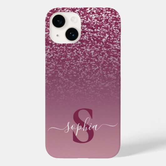 Elegante glinsterende monogram naam Case-Mate iPhone case (Achterkant)
