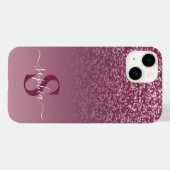 Elegante glinsterende monogram naam Case-Mate iPhone case (Achterkant (horizontaal))