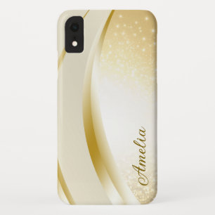 Elegante glinsterende monogram naam iPhone XR hoesje