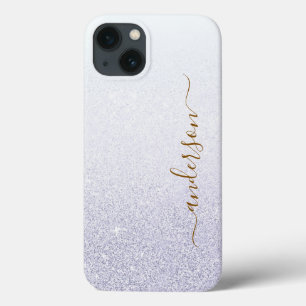 Elegante glinsterende monogram naam iPhone 13 hoesje
